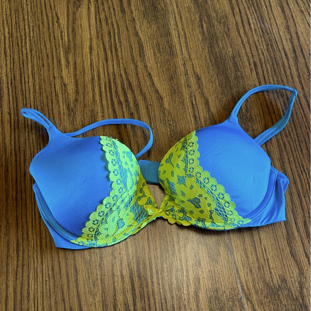 Yellow and blue Victoria secret bra 34 C